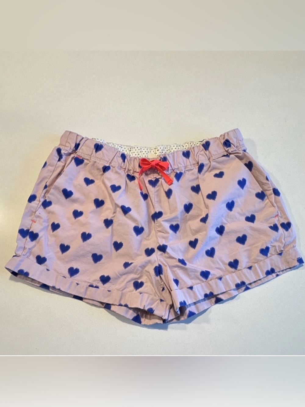 Crewcuts Girls Heart Print Shorts Size 16 Elastic Waist Drawstring